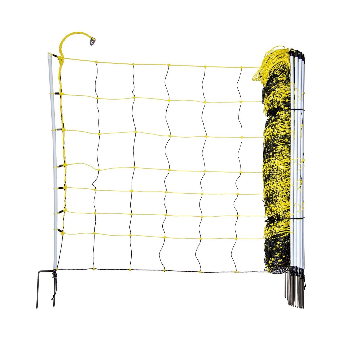 Schafnetz horinetz high energy mit Erdleiter | 90 cm hoch | 50 m lang | Doppelspitze | elektrifizierbar