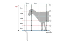 Schafnetz turbomax high energy plus earth mit Erdungsleiter | 105 cm hoch | 50 m lang | Doppelspitze | elektrifizierbar