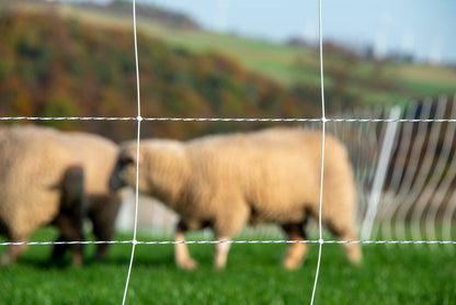 Schafnetz turbomax ® high energy braided plus earth mit Erdungsleiter | 90 cm hoch | 50 m lang | Doppelspitze | elektrifizierbar