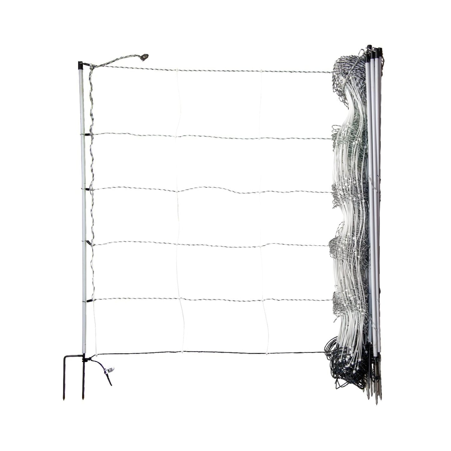 Schafnetz turbomax ® high energy braided plus earth mit Erdungsleiter | 105 cm hoch | 50 m lang | Doppelspitze | elektrifizierbar