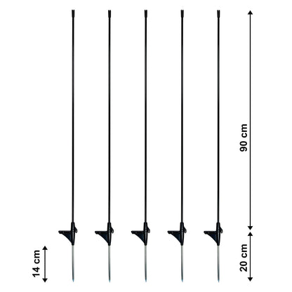 Fiberglaspfahl für Begrenzungszaun | Einzelspitze | 90 cm (5 Stück)