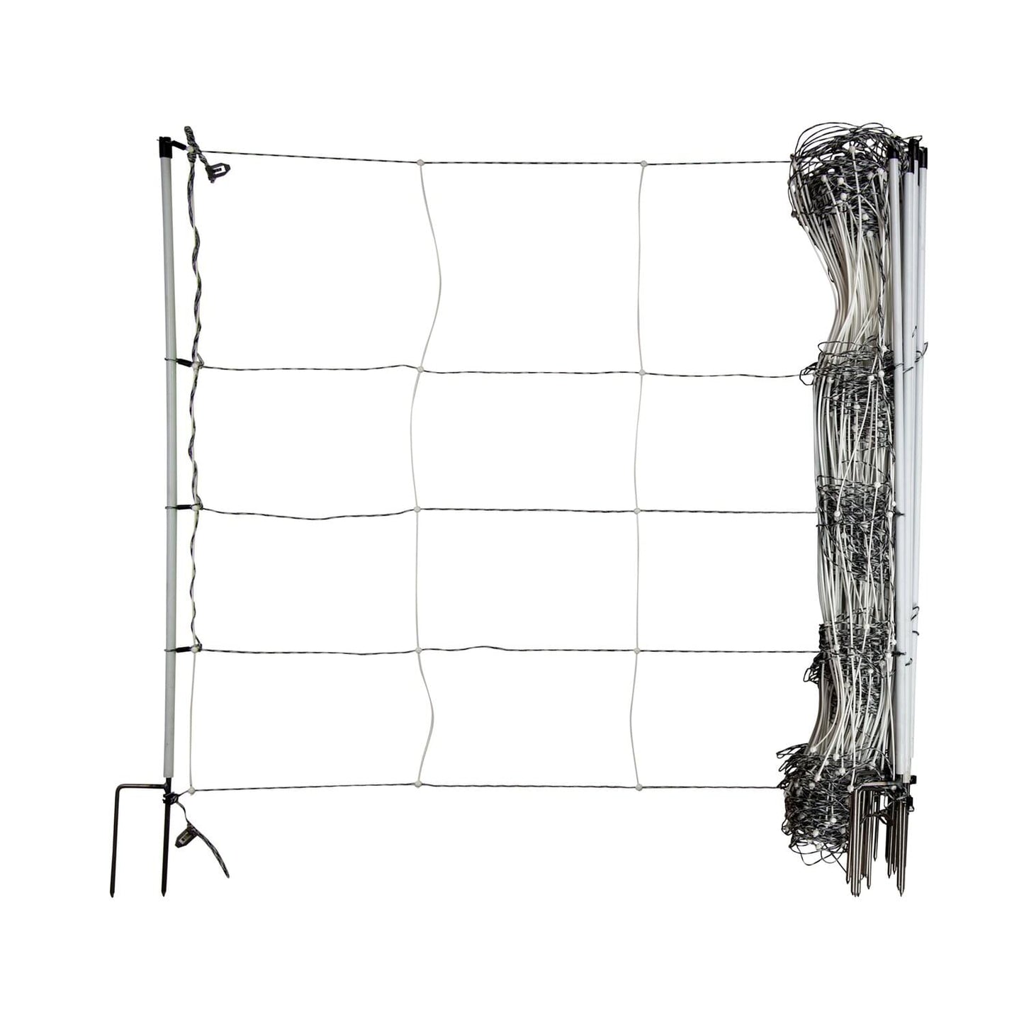 Schafnetz turbomax ® high energy braided plus earth mit Erdungsleiter | 90 cm hoch | 50 m lang | Doppelspitze | elektrifizierbar