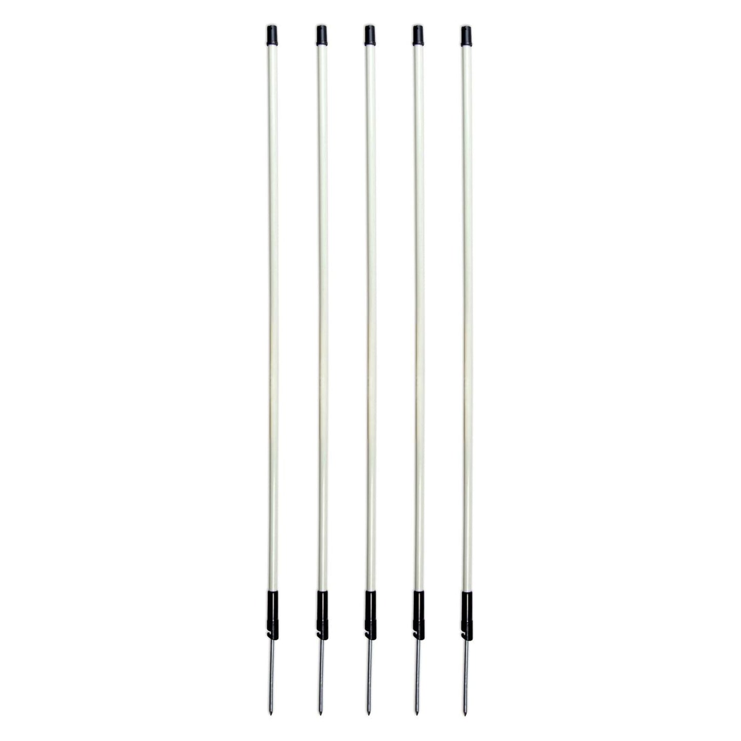 Ersatzpfahl für Elektronetze | Fiberglas | weiß | Einzelspitze | 90 cm über Boden (5 Stück)