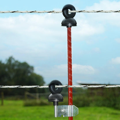 Ersatz-/ Zusatzisolator farmer clip | für Rund- / Ovalstahpfähle mit ø 8 mm | 25 Stück (Beutel)