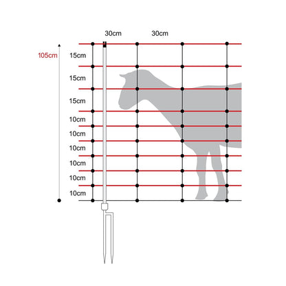 Schafnetz turbomax extra | 105 cm hoch | 50 m lang | Doppelspitze | elektrifizierbar