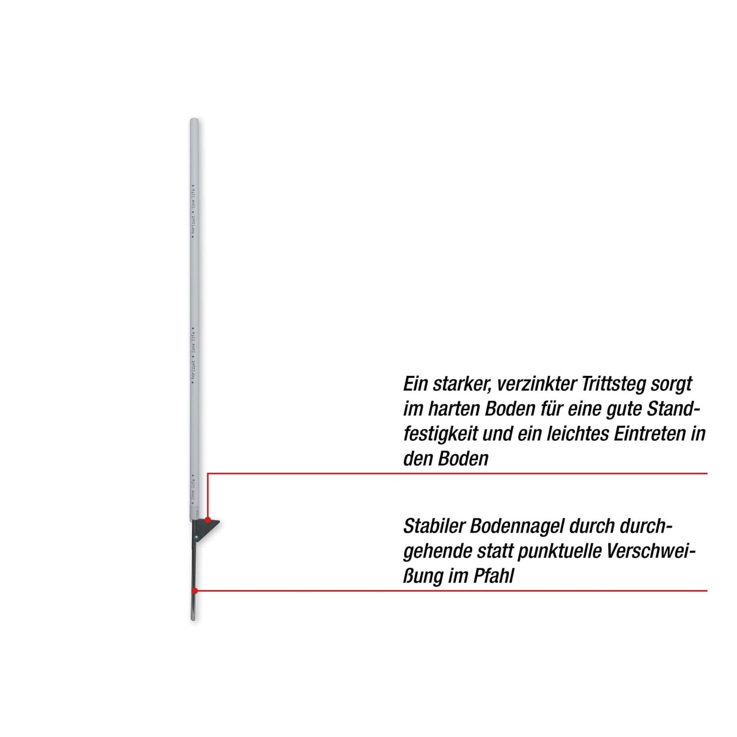 Kunststoffpfahl long life I 171 cm I weiß I 10 Stück