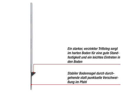Kunststoffpfahl long life I 106 cm I weiß I 25 Stück