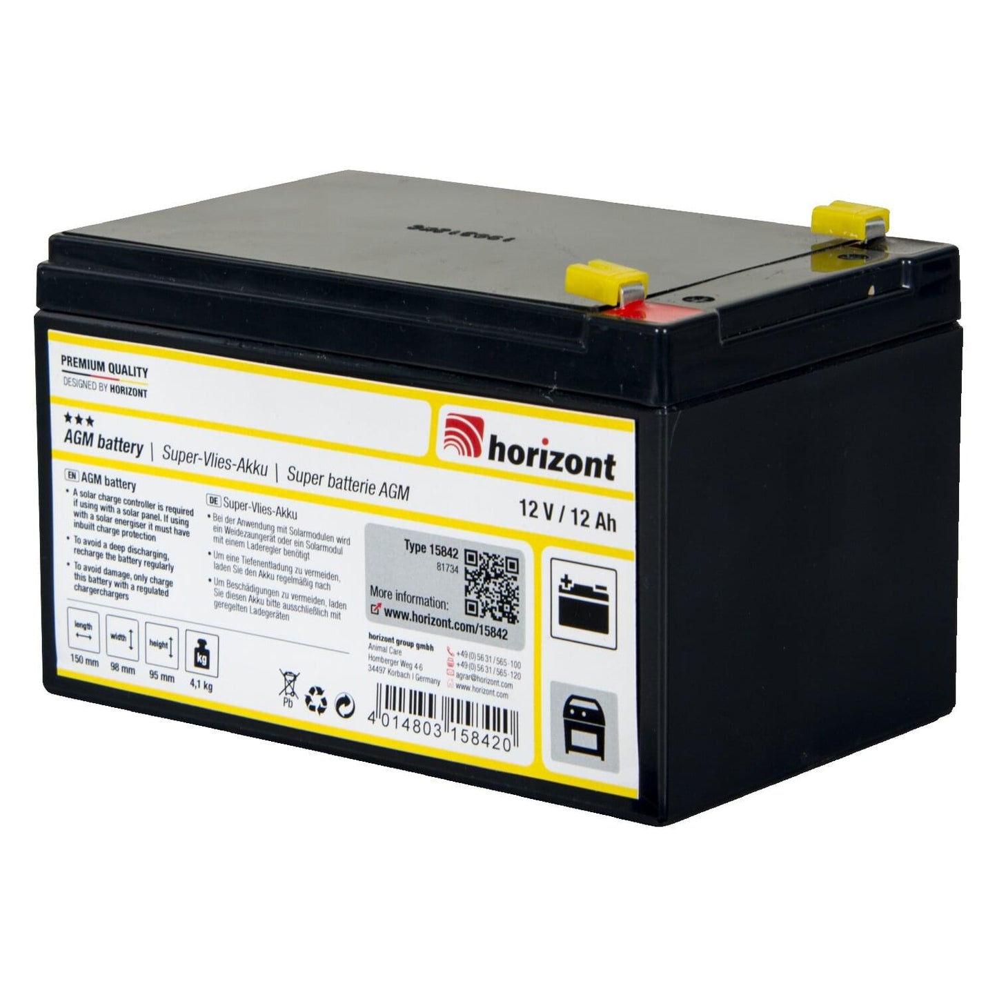 Super-Vlies-Akku 12 V / 12 Ah