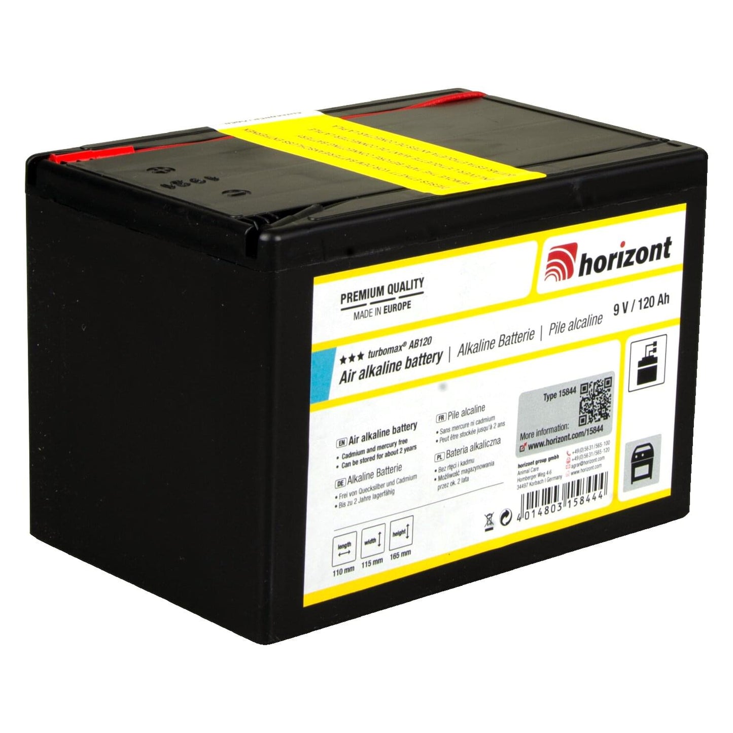 9 V Alkaline-Batterie - turbomax® AB120 (9 V / 120 Ah)