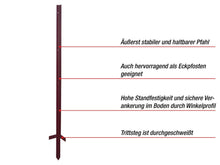 Winkelstahlpfahl I 120 cm I rot I 10 Stück