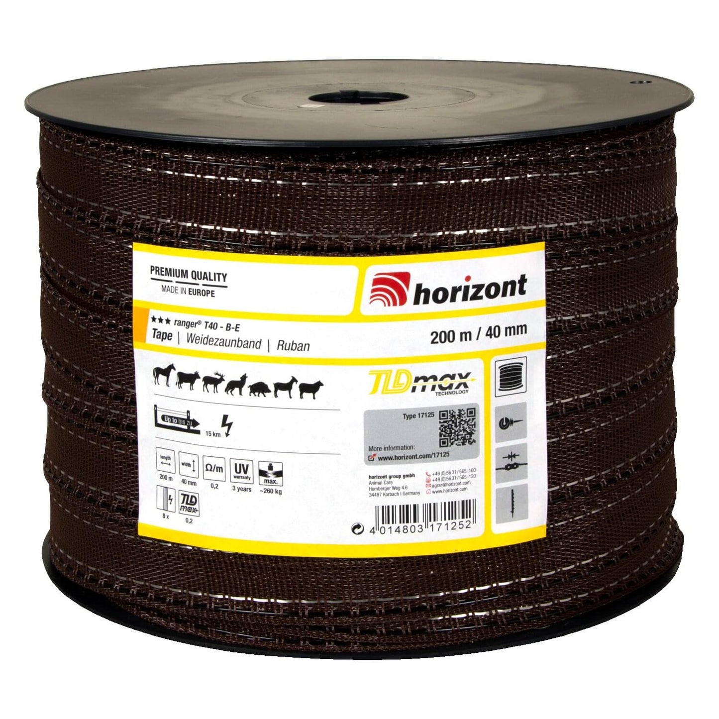 Weidezaunband ranger® T40-B-E | 200 m | 40 mm | 8 Leiter
