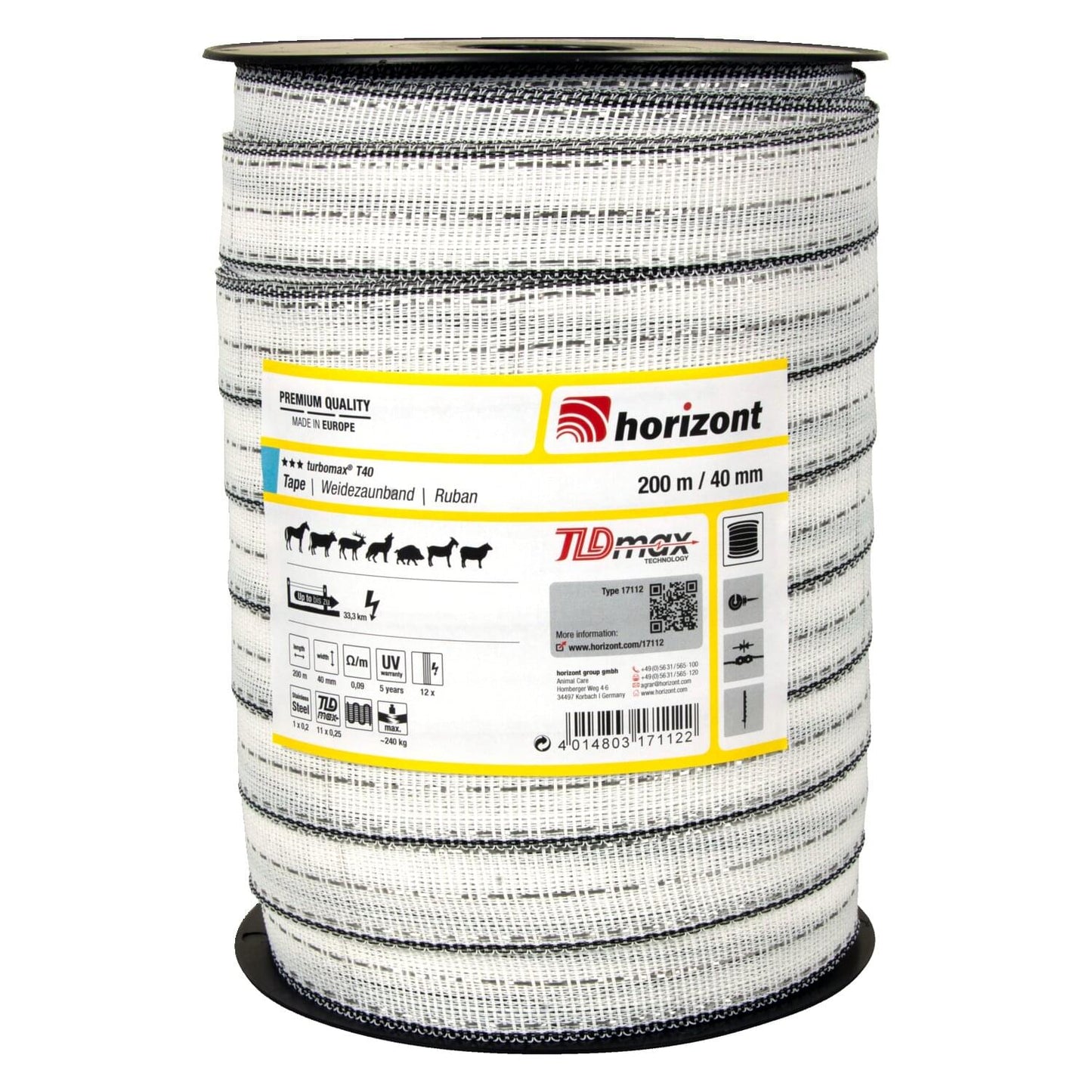 Weidezaunband turbomax® T40 | 200 m | 40 mm | 12 Leiter