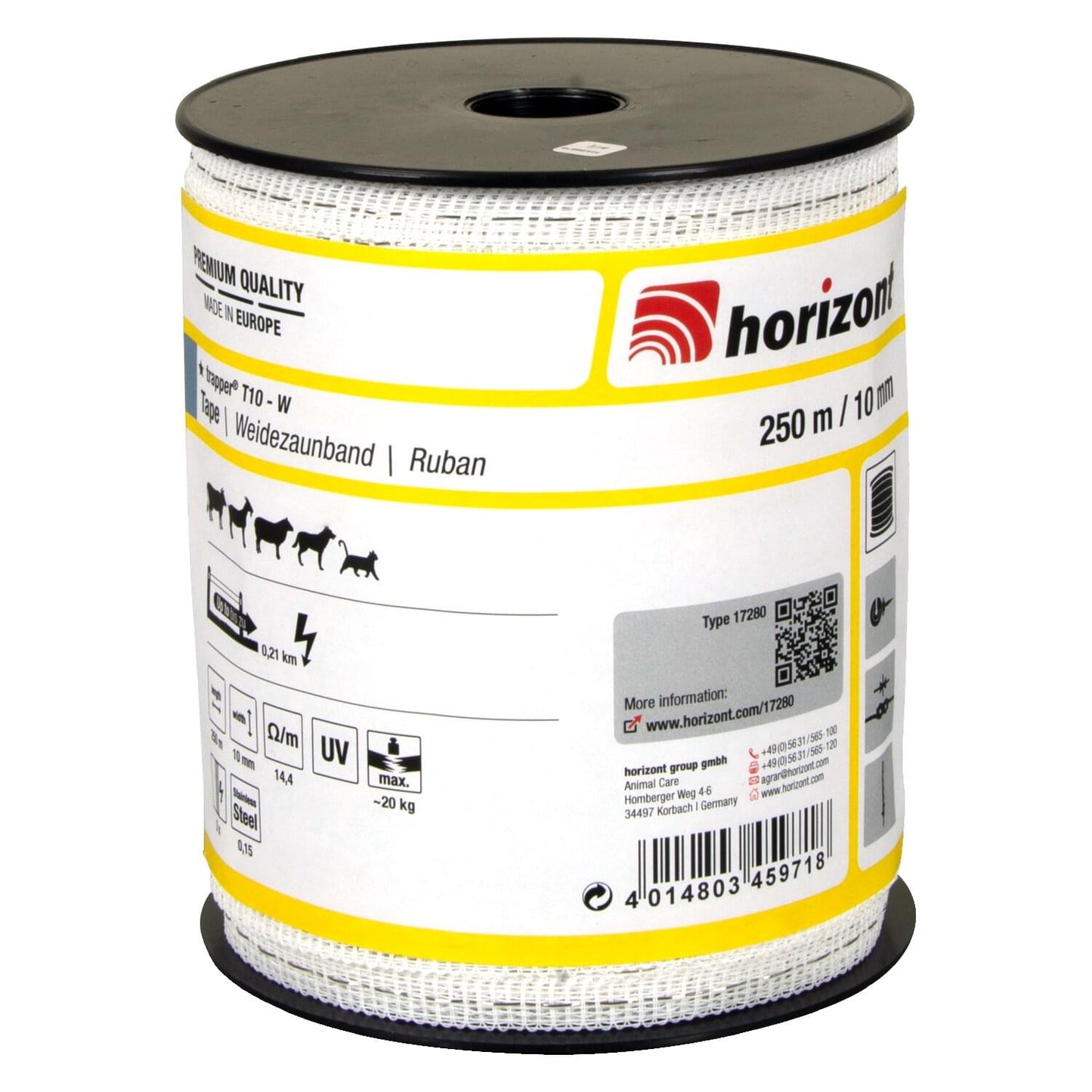 Weidezaunband trapper® T10-W | 250 m | 10 mm| 3 Leiter