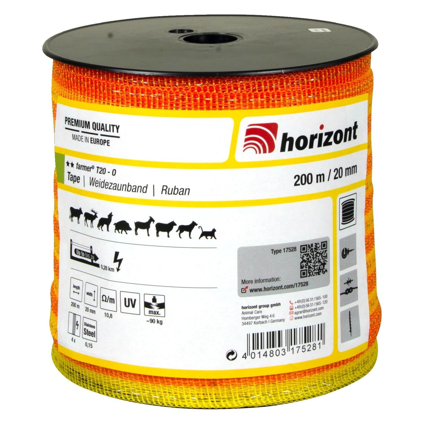 Weidezaunband farmer® T20-O | 200 m | 20 mm | 8 Leiter