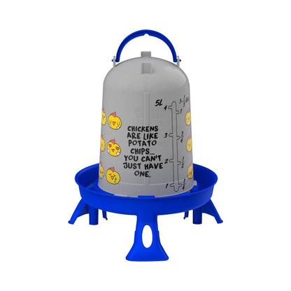 Kunststoff-Geflügeltränke "Chips" |  blau | inklusive Standfüße | 5 L