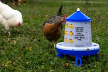Kunststoff-Geflügelfutterautomat "Chips" |  blau | inklusive Standfüße| 4 kg