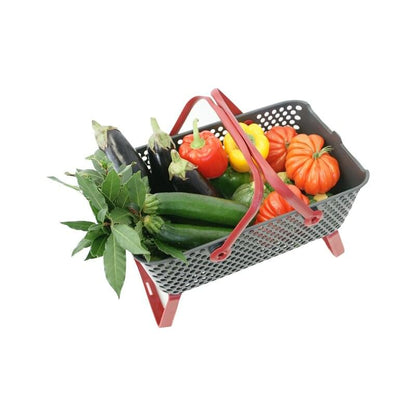 Kajo Erntekorb | grau / kirschrot  (15 L)