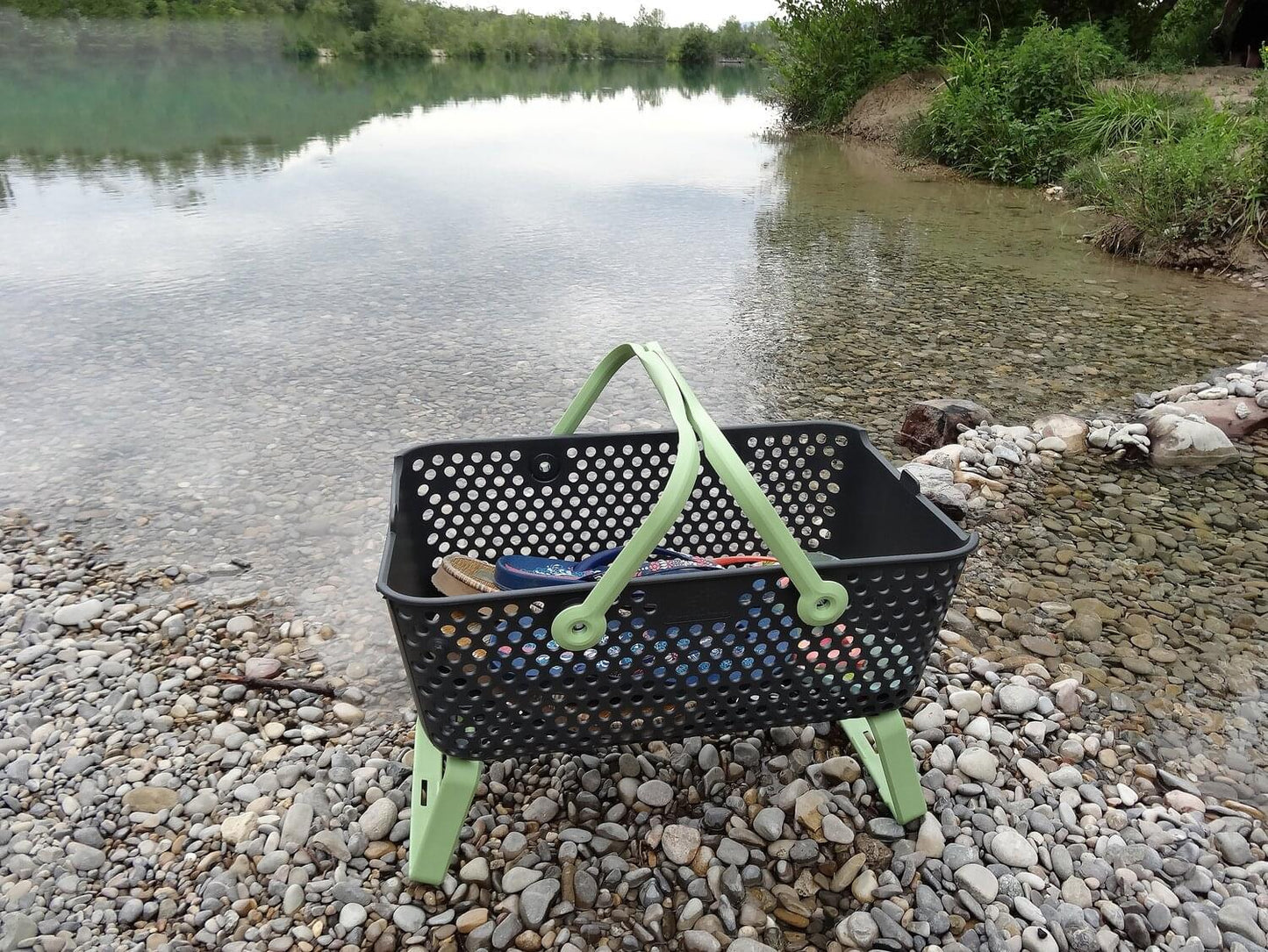 Kajo Erntekorb grau / lime (15 L)