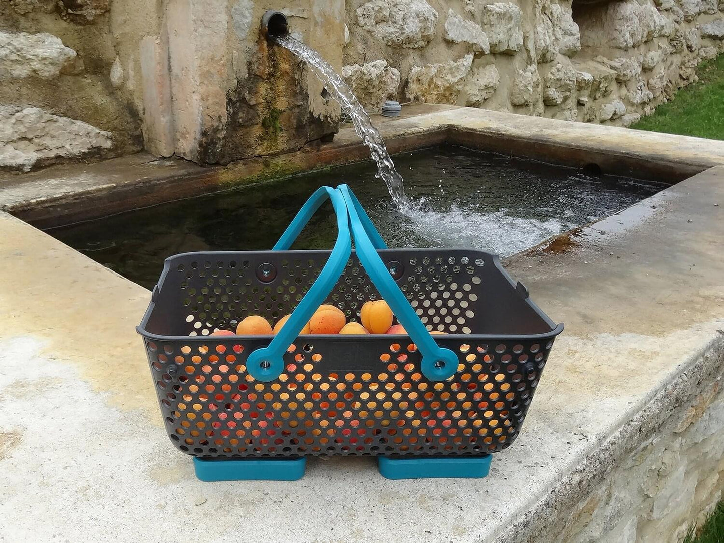 Kajo Erntekorb | grau / türkis  (15 L)