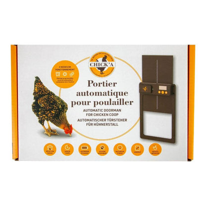Automatische Hühnerklappe | Komplettset|  braun (35 x 24 cm)