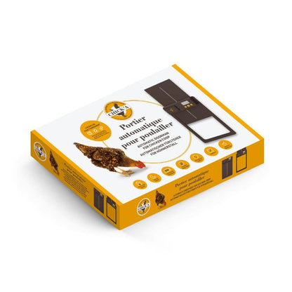 Automatische Hühnerklappe | Komplettset|  braun (35 x 24 cm)