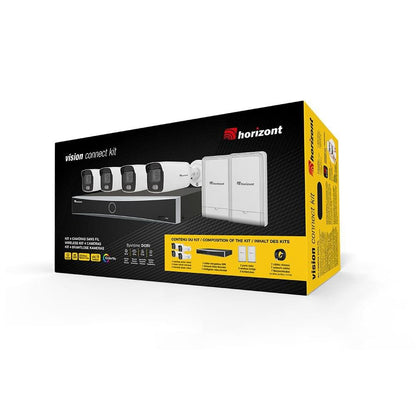 Überwachungskamera-Kit XXL | 4 Vision Colour Kameras | 2 Funkbrücken | NVR-Rekorder