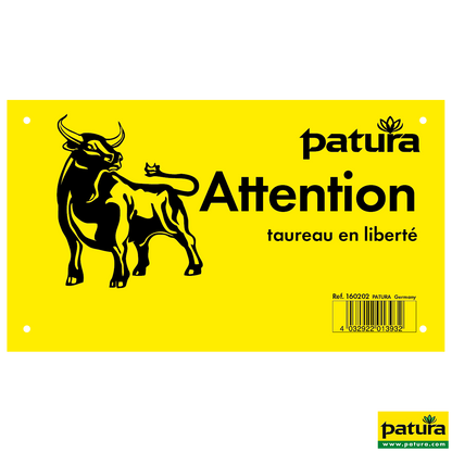 Warnschild - Freilaufender Bulle