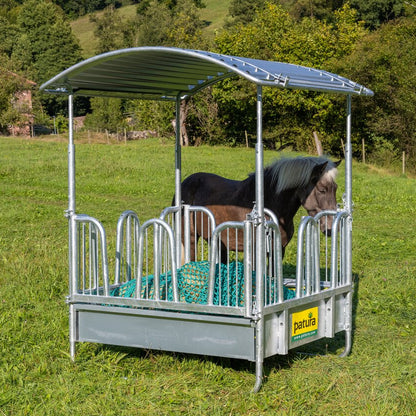 Viereckraufe mit Sicherheits-Palisadenfressgittern