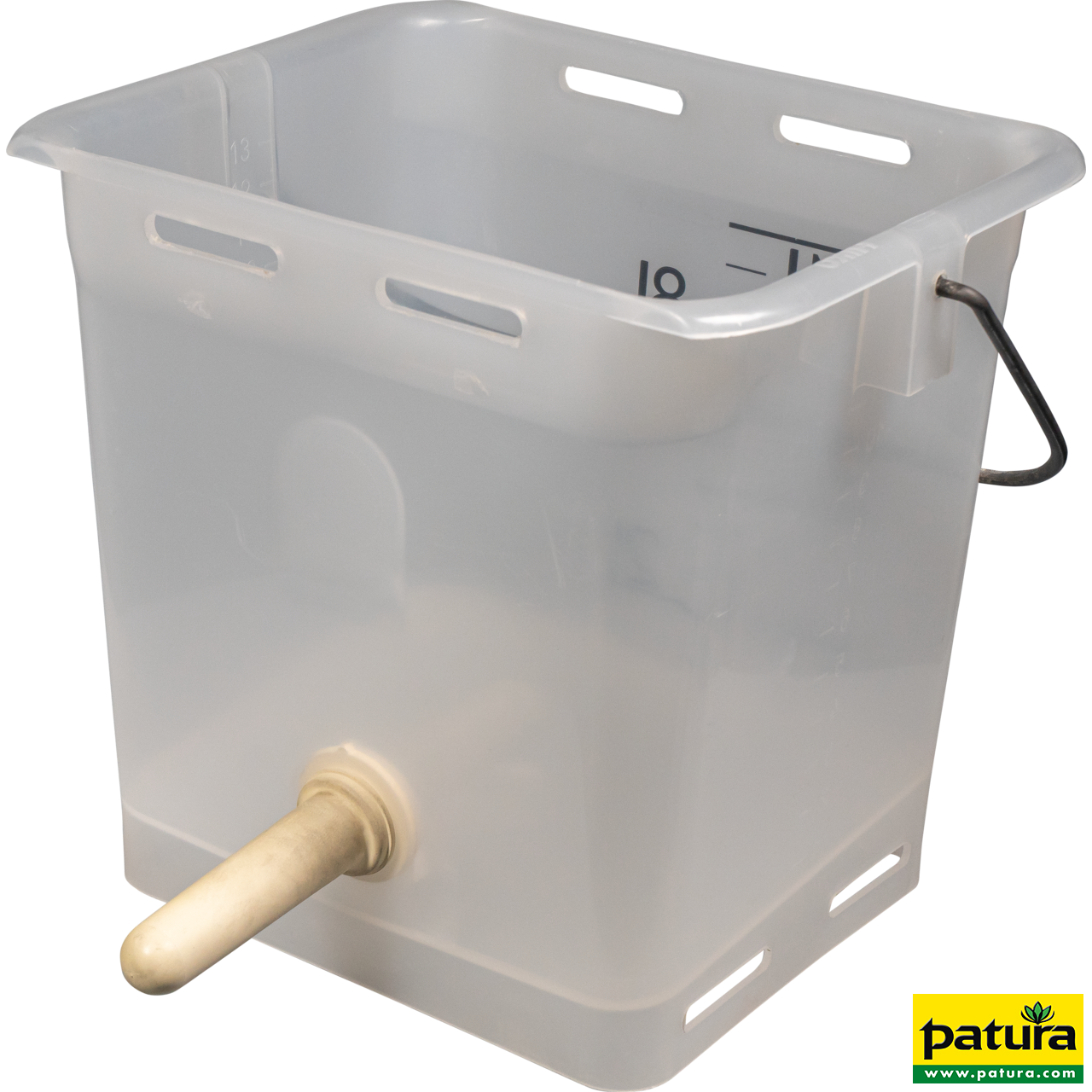 Nuckel-Tränkeeimer 13 l, transparent