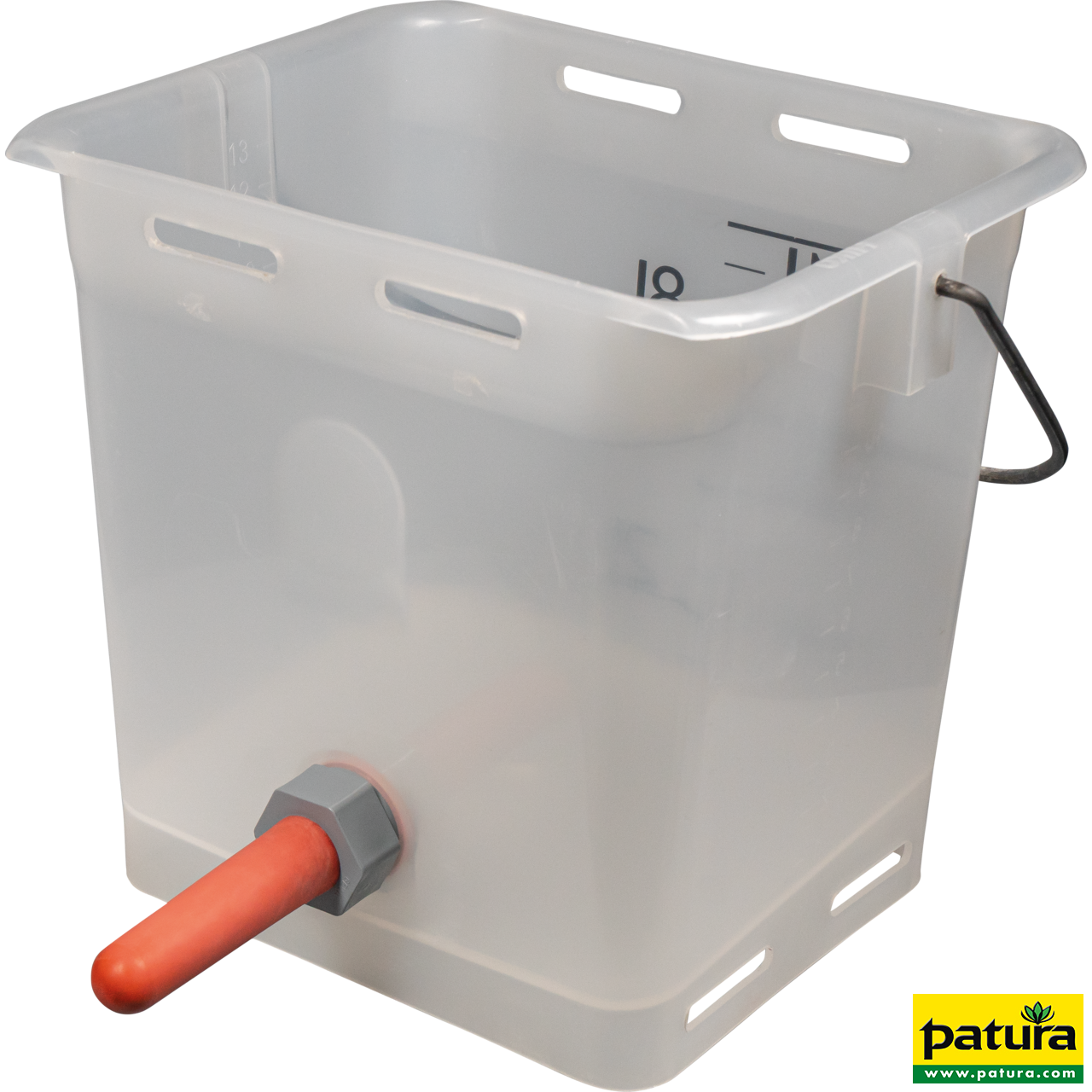 Nuckel-Tränkeeimer 13 l, transparent