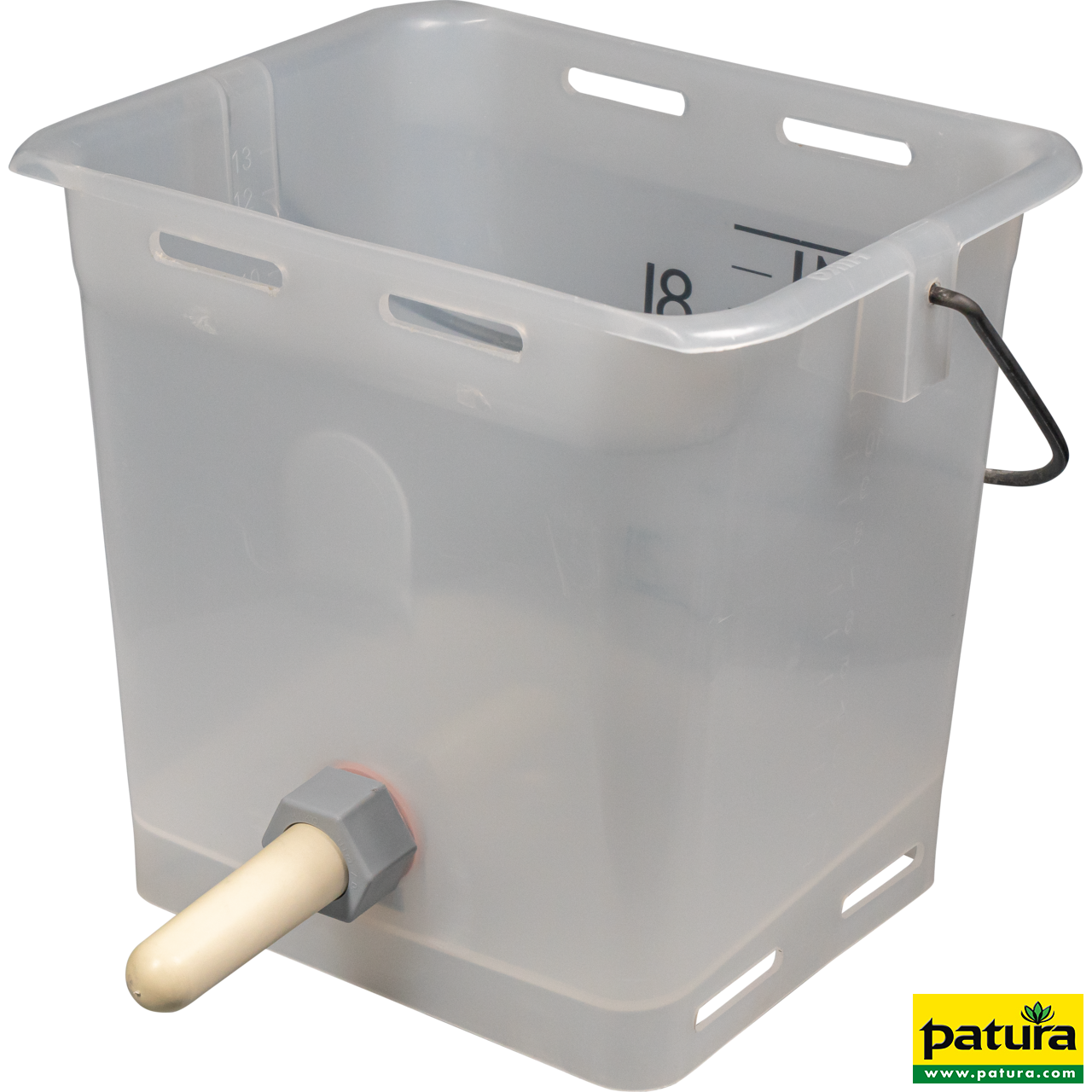 Nuckel-Tränkeeimer 13 l, transparent