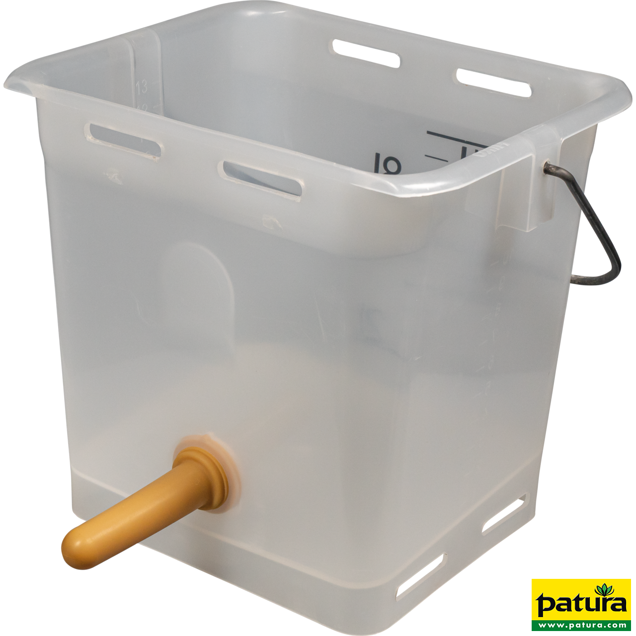 Nuckel-Tränkeeimer 13 l, transparent