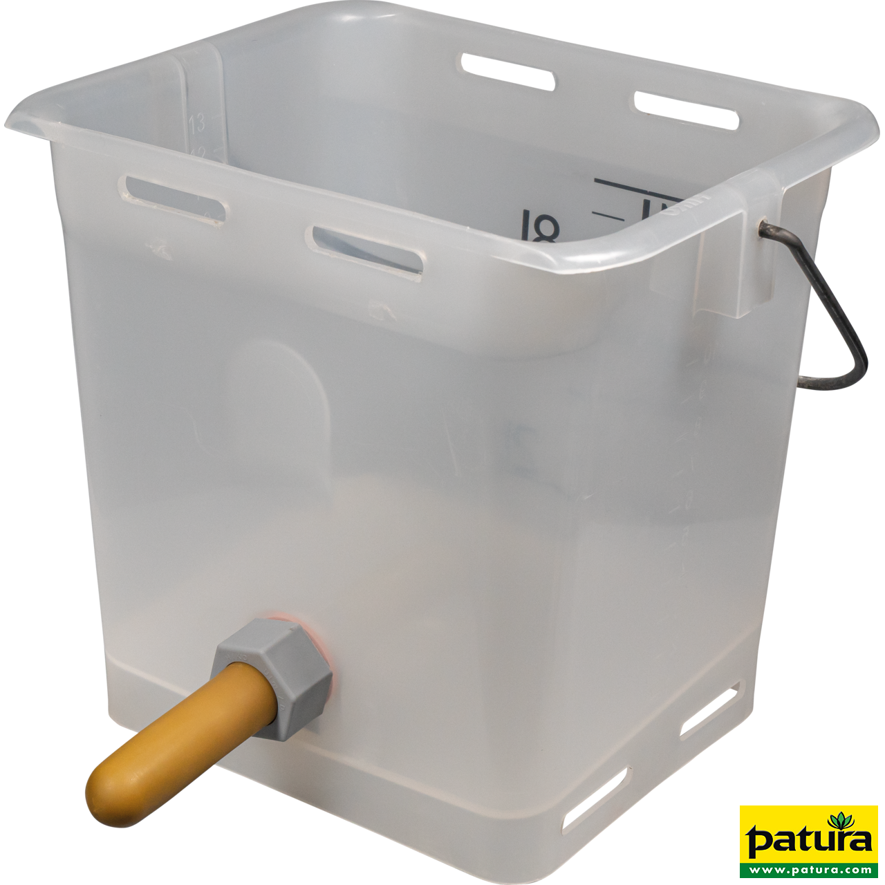 Nuckel-Tränkeeimer 13 l, transparent