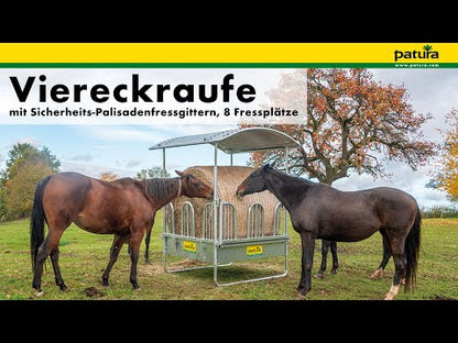 Viereckraufe mit Sicherheits-Palisadenfressgittern