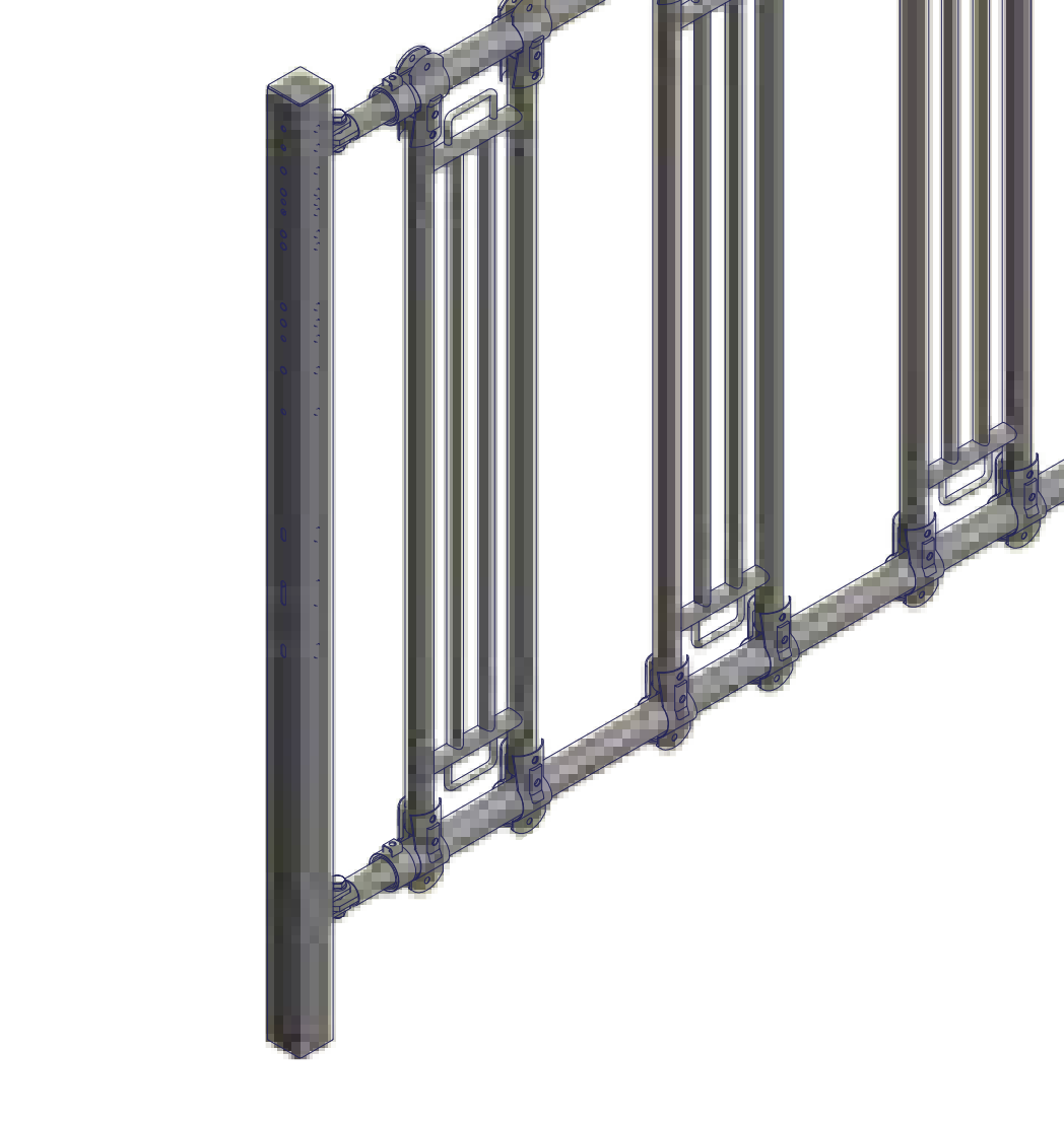 Quadratrohrpfosten für Sicherheitsfressgitter