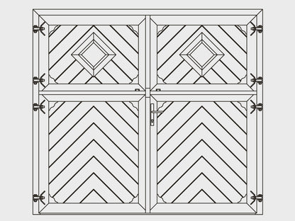 Stalltor 2-teilig Fischgräten-Optik