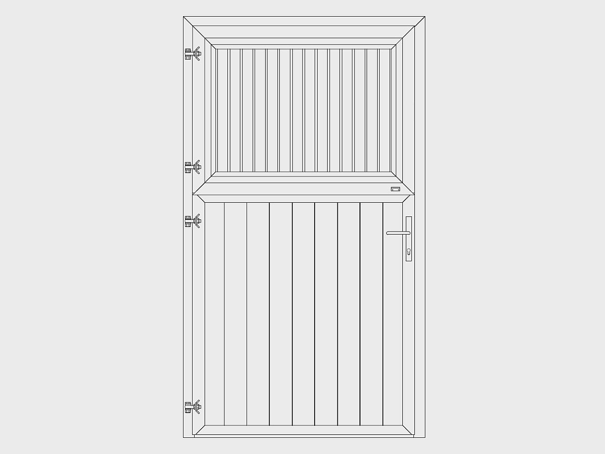 Stalltür 2-teilig mit Drehkippfenster