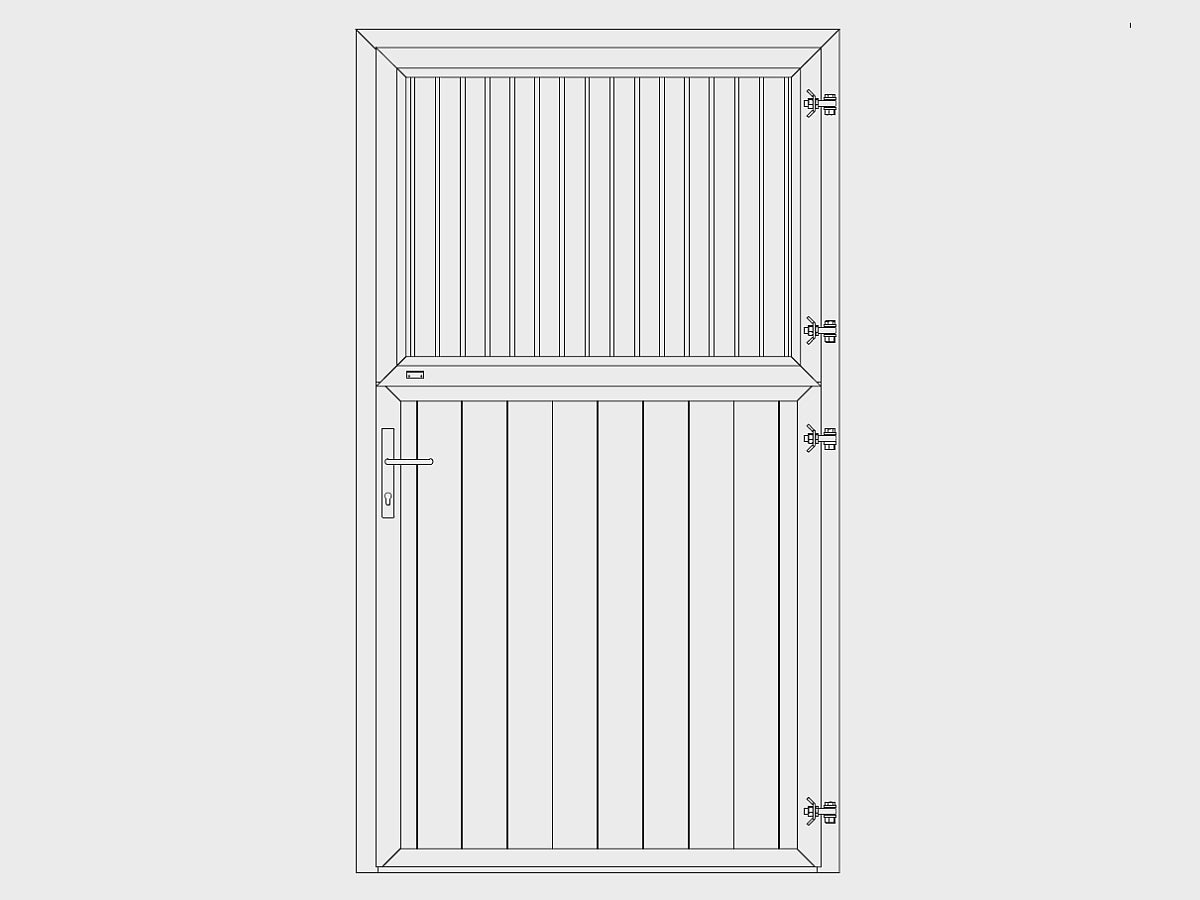 Stalltür 2-teilig mit Drehfenster