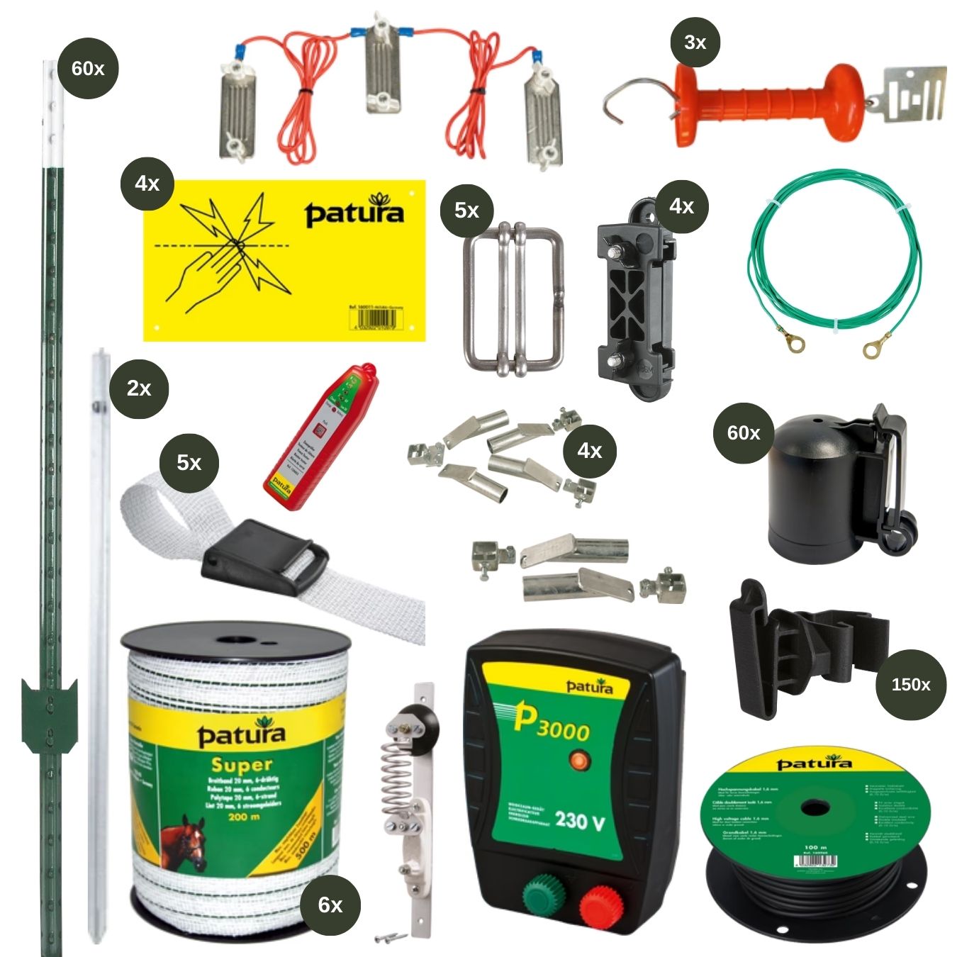 400m Weidezaun Komplettpaket für Pferde